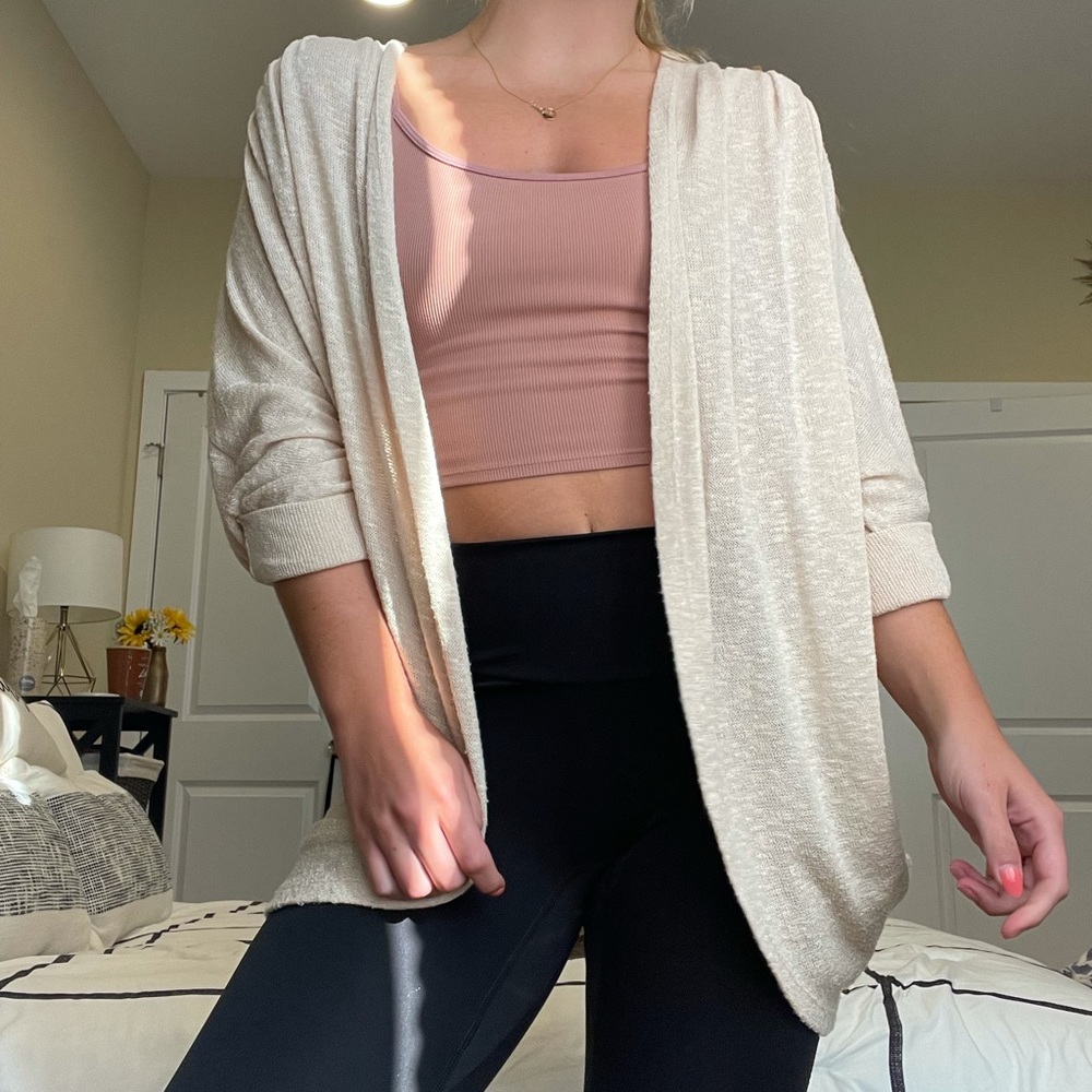 Cream Casual Cardigan